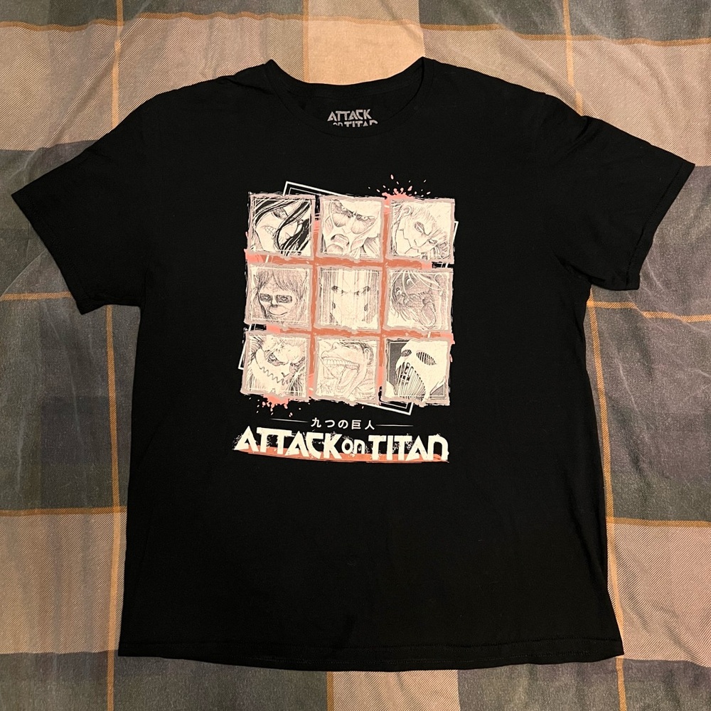 XL Attack On Titan Nine Titan Powers Grid T-Shirt